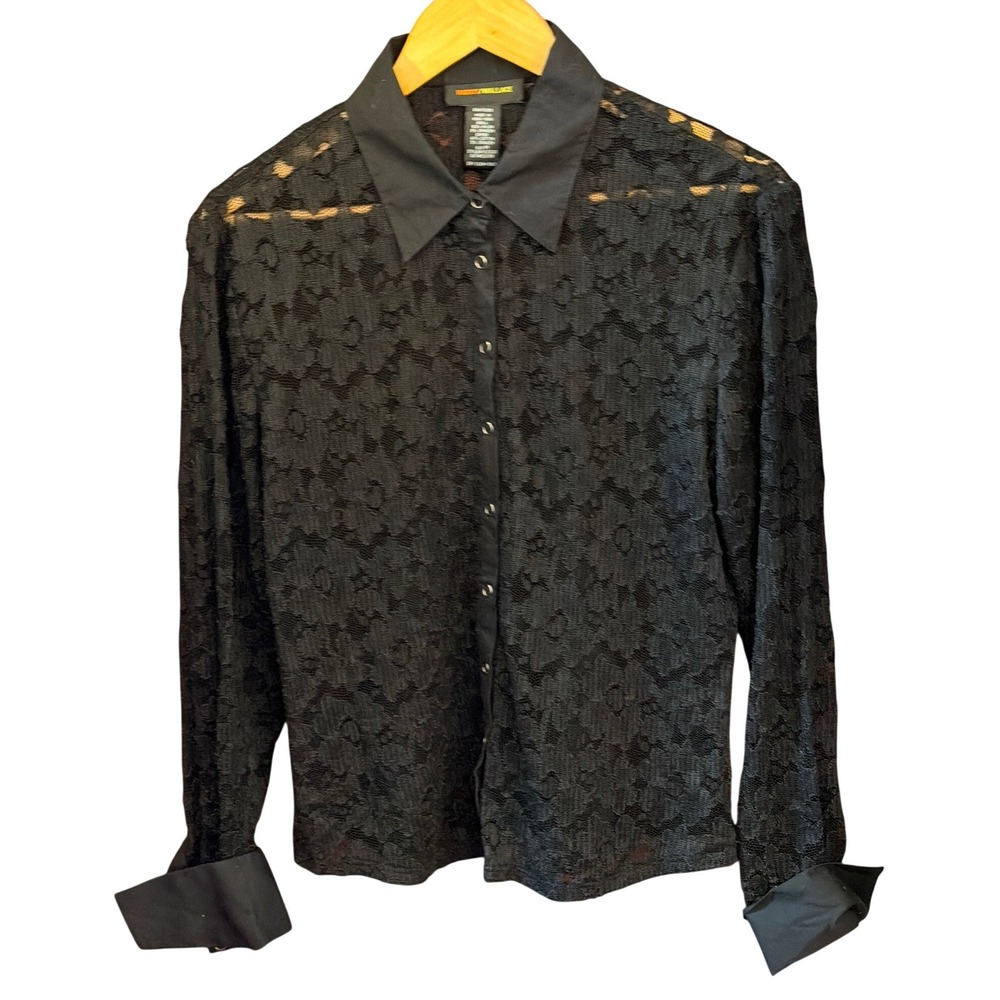 Vintage 90's Harris/Wallace Lace Shirt Whimsigoth Gothic Vampy Witchy Nu Goth